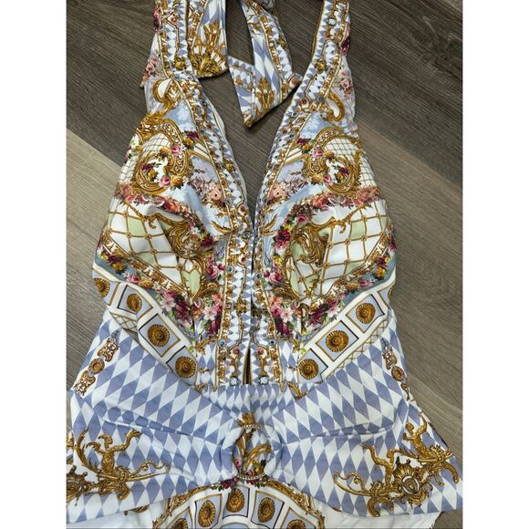 Camilla Plunging Halterneck One-Piece Swimsuit Throne Games Medium $450 - Picture 7 of 9